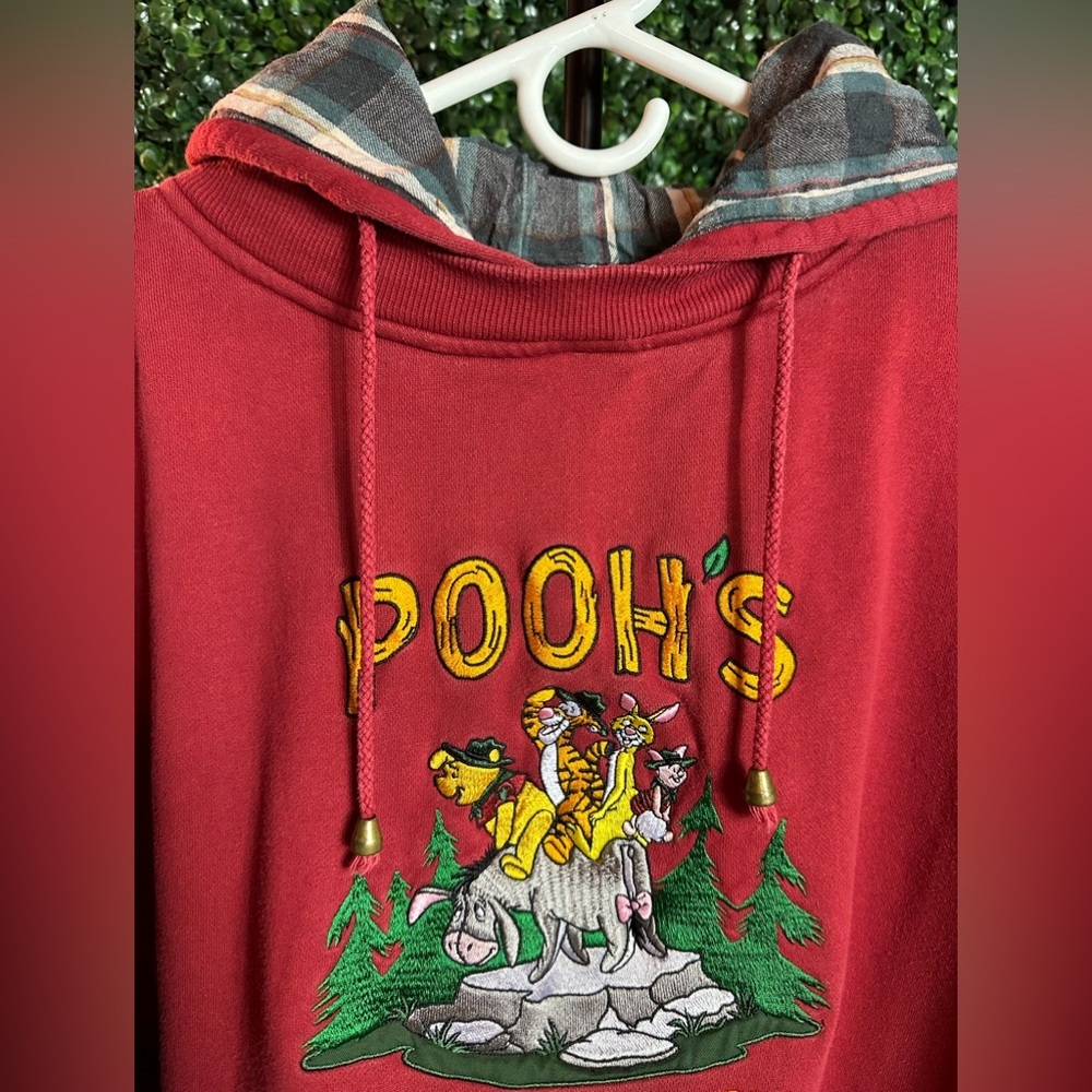 Vintage Pooh's 100 Acre State Park Embroidered Red Disney Hoodie - Picture 4 of 10